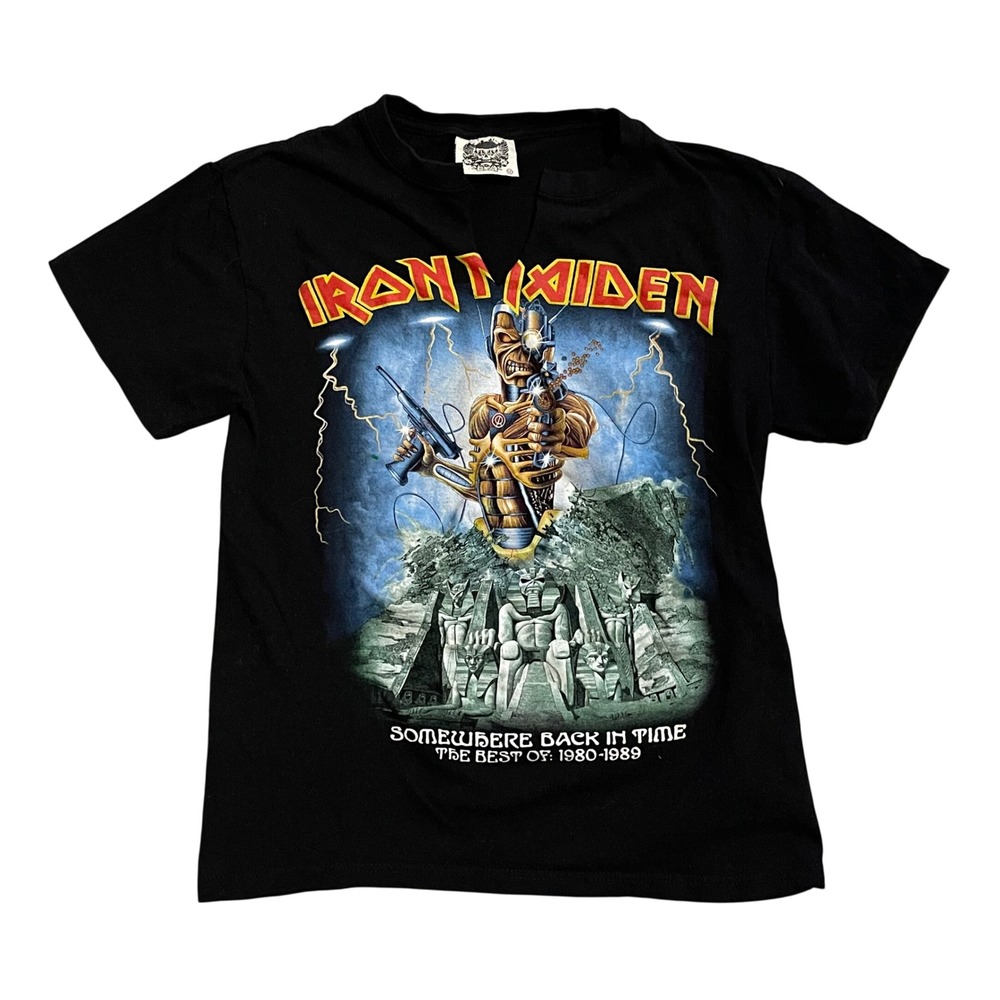 Iron Maiden Somewhere Back In Time Best Of 1980-1989 Black Graphic Tee Mens M